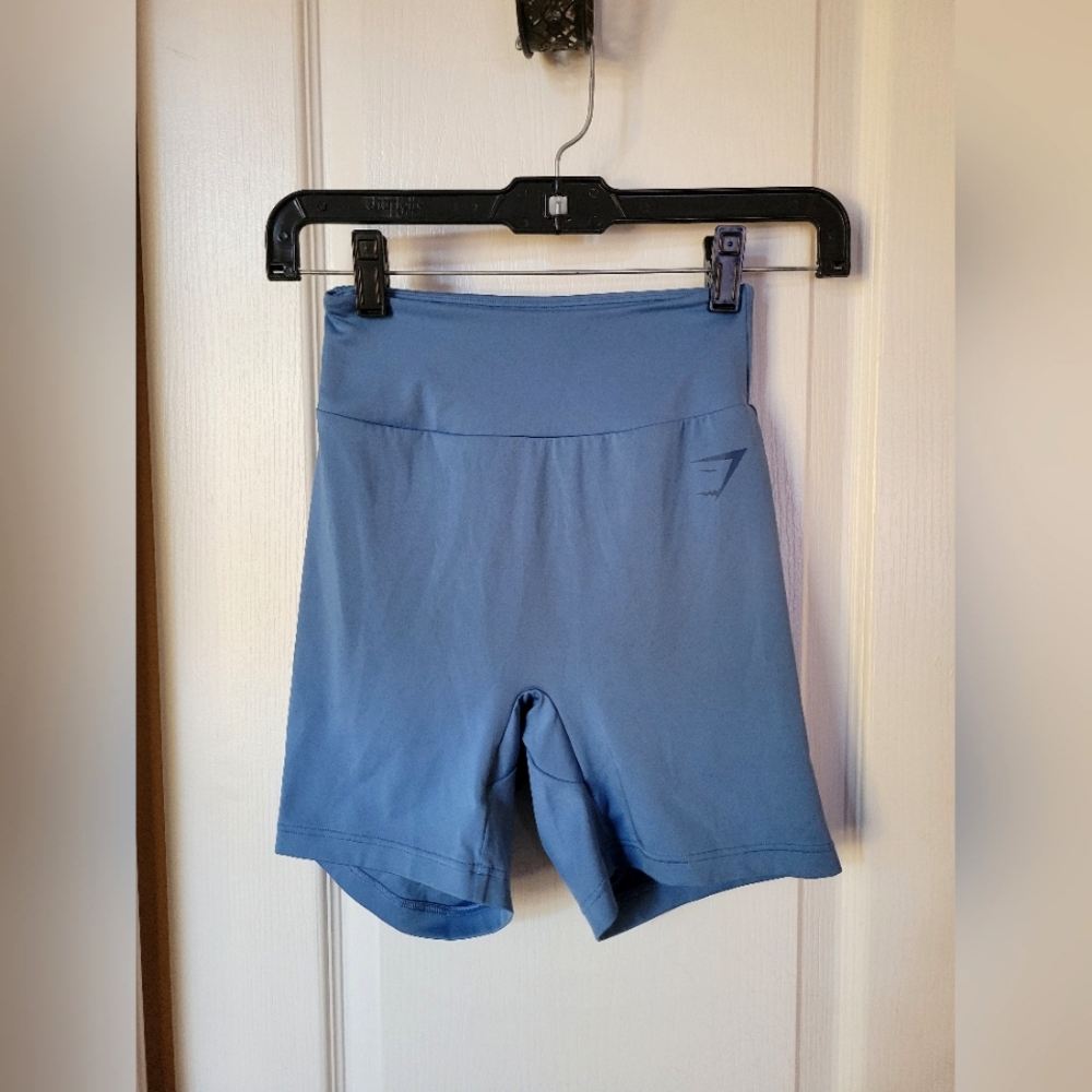 Gymshark Power Original Tight Shorts in Coastal Blue Size Small Athletic Biker